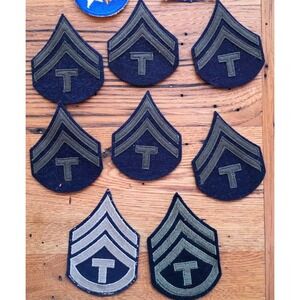 Lot of 8 Vintage Military‎ Patches Insignia Chevrons Army WWII